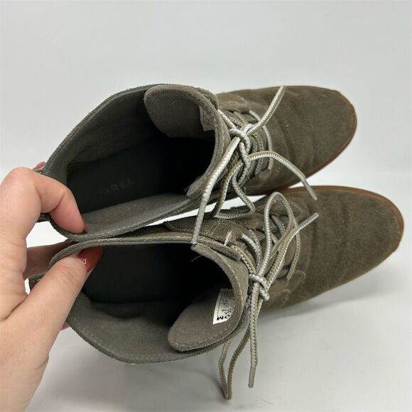 Sorel Women's Brown Suede Lace-Up Wedge Boots Size 8 Waterproof Comfort - Picture 11 of 12